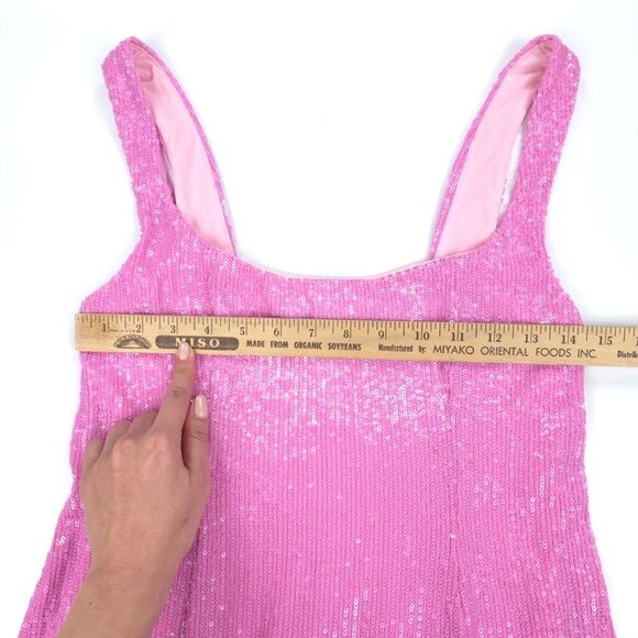 NEW Show Me Your Mumu Barbie Lets Go Mini Dress Pink Sequin 90s Y2k Coquette - Picture 3 of 8